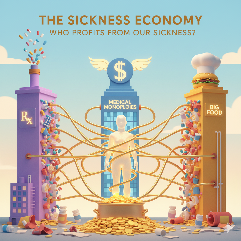 It Was Built This Way. Big Pharma, Big Food, and monopolies fuel the Sickness Economy, making billions off your chronic illness. Learn to resist and seize your sovereignty.