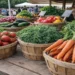 Fresh vegetables at a farmers market showing differences in food quality, sourcing, and nutrient density