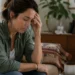 Woman sitting at home with notes after feeling dismissed about real health symptoms